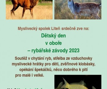 Dětský den v oboře – rybářské závody 2023 Liteň