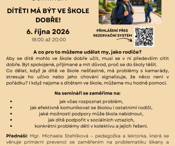 SEMINÁŘ: Dítěti má být ve škole dobře!
