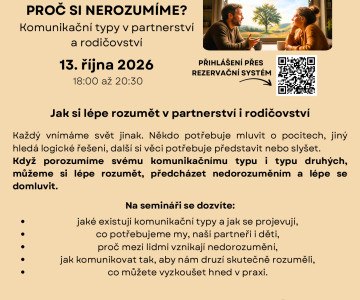 SEMINÁŘ: Proč si nerozumíme? Komunikační typy v partnerství a rodičovství