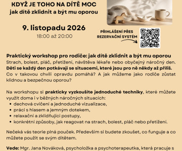 WORKSHOP: Když je toho na dítě moc, jak dítě zklidnit a být mu oporou