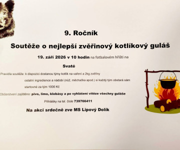 9. ročník soutěže o nejlepší zvěřinový kotlíkový guláš