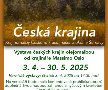 Výstava Česká krajina - Krajinomalby Českého krasu, našeho okolí a Šumavy krajináře Massimo Osio